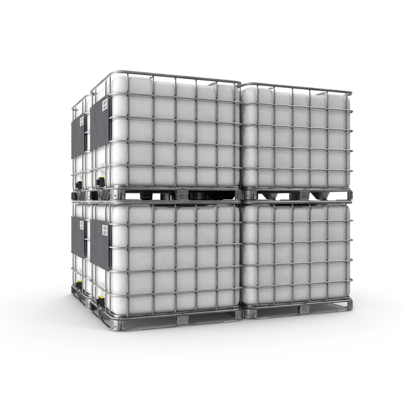 Industrial chemical totes on pallets