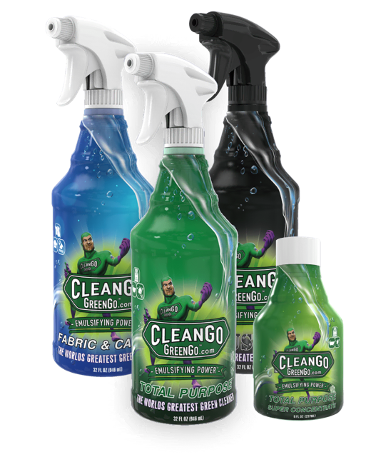 Lineup of GreenGo products in bottles
